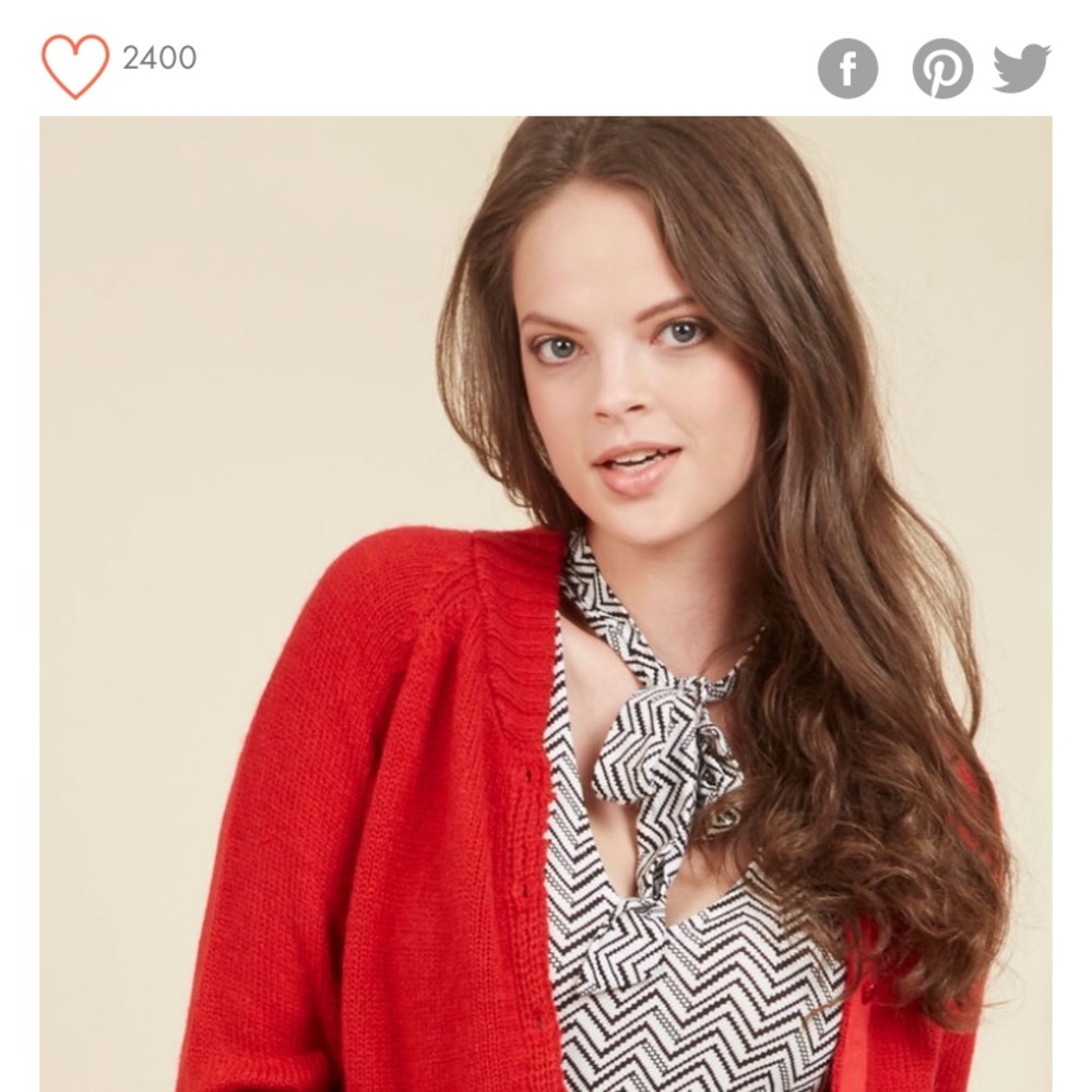 Nearly new ModCloth3X cherry red cropped cardigan!